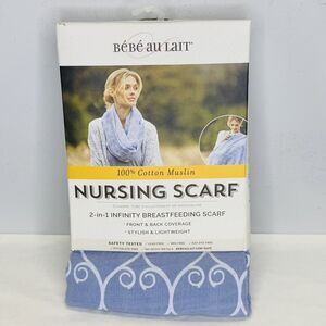 Bebe Au Lait Nursing Scarf 100% Cotton Muslin 2-in-1 Infinity Breastfeeding NEW